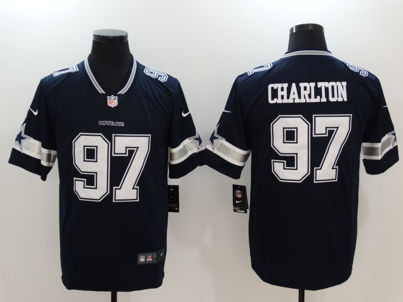 Men's Dallas Cowboys Taco Charlton #97 Navy Jersey